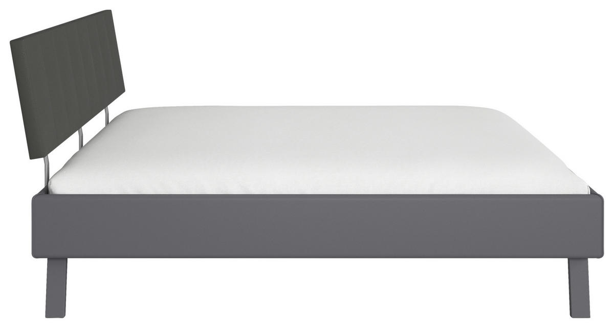 BETT 180/200 cm,  in Grau,  - Grau, Design, Textil/Metall (180/200cm) - Carryhome