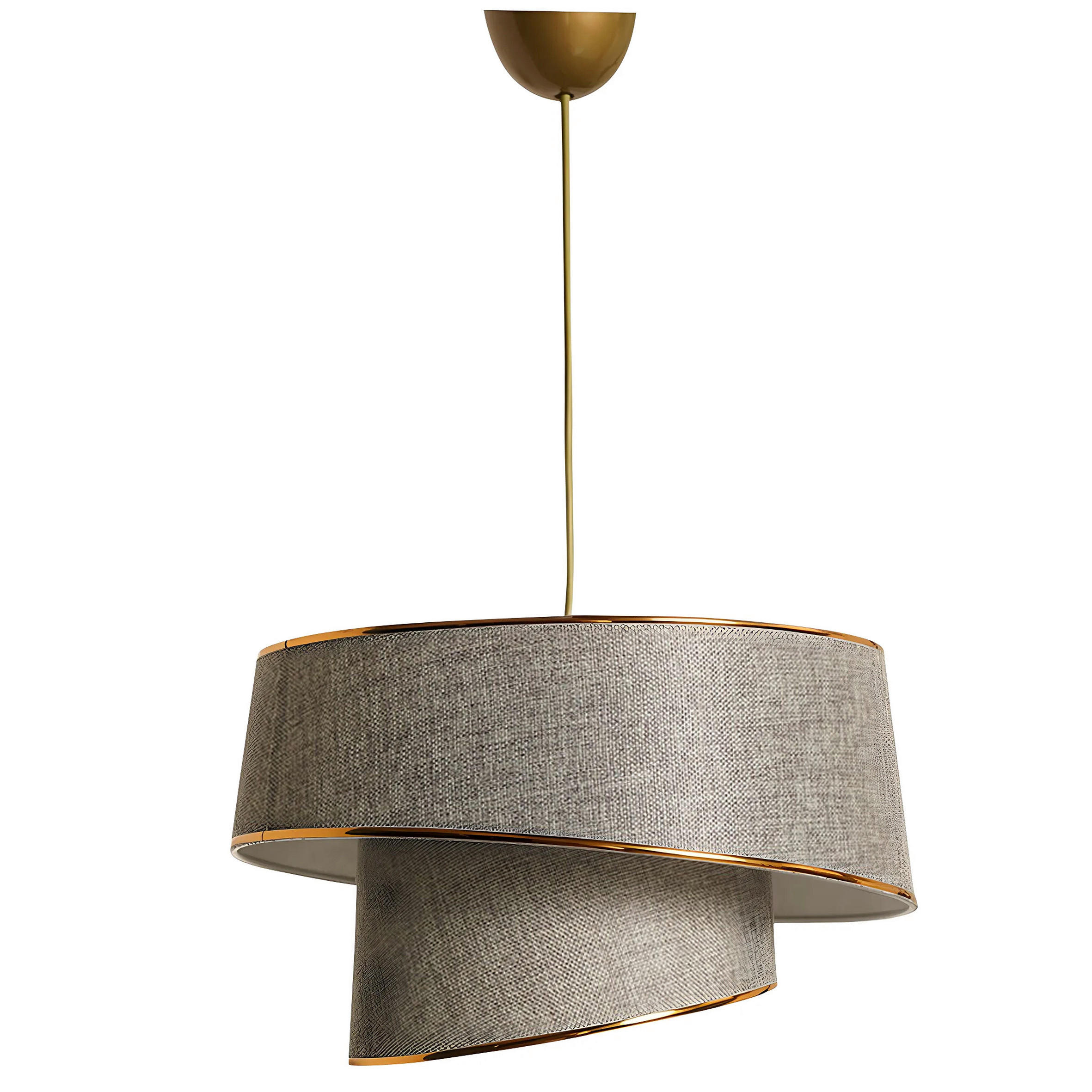 HÄNGELEUCHTE 32/70 cm   - Beige/Goldfarben, Design, Kunststoff/Textil (32/70cm) - P & B