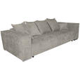 BIGSOFA in Flachgewebe Creme  - Chromfarben/Creme, KONVENTIONELL, Textil/Metall (256/68/122cm) - Carryhome