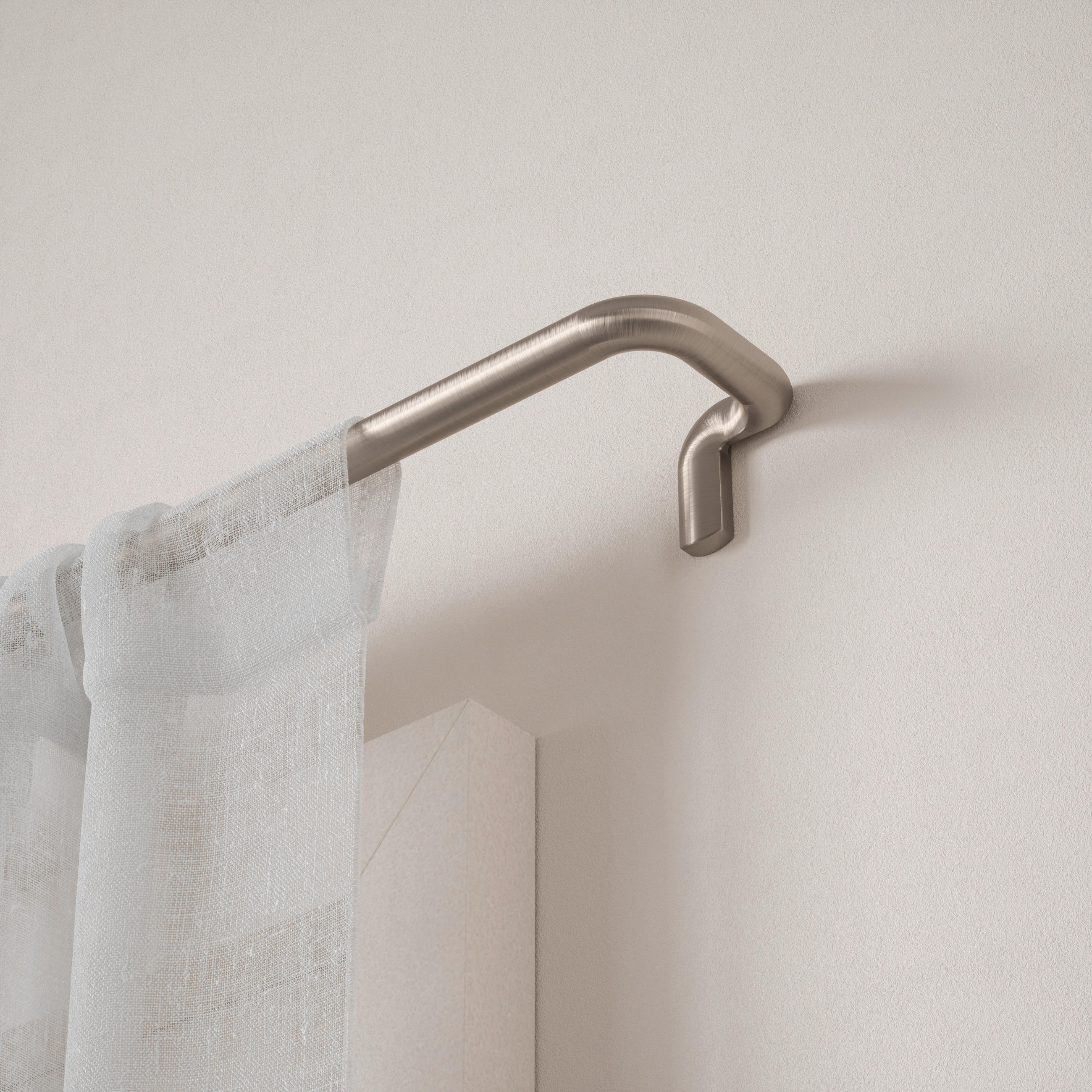 GARDINSTÅNG 372 cm  - nickelfärgad, Klassisk, metall (372cm) - Umbra