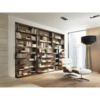 BÜCHERWAND  Ahornfarben, Buchefarben, Eichefarben, Erlefarben, Kirschbaumfarben, Nussbaumfarben  - Kirschbaumfarben/Edelstahlfarben, Design, Holz/Metall - TEAM 7