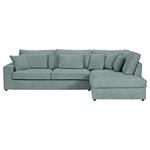 ECKSOFA Mintgrün Cord Zierkissen, Rückenkissen, Rücken echt  - Schwarz/Mintgrün, MODERN, Kunststoff/Textil (307/228cm) - Carryhome