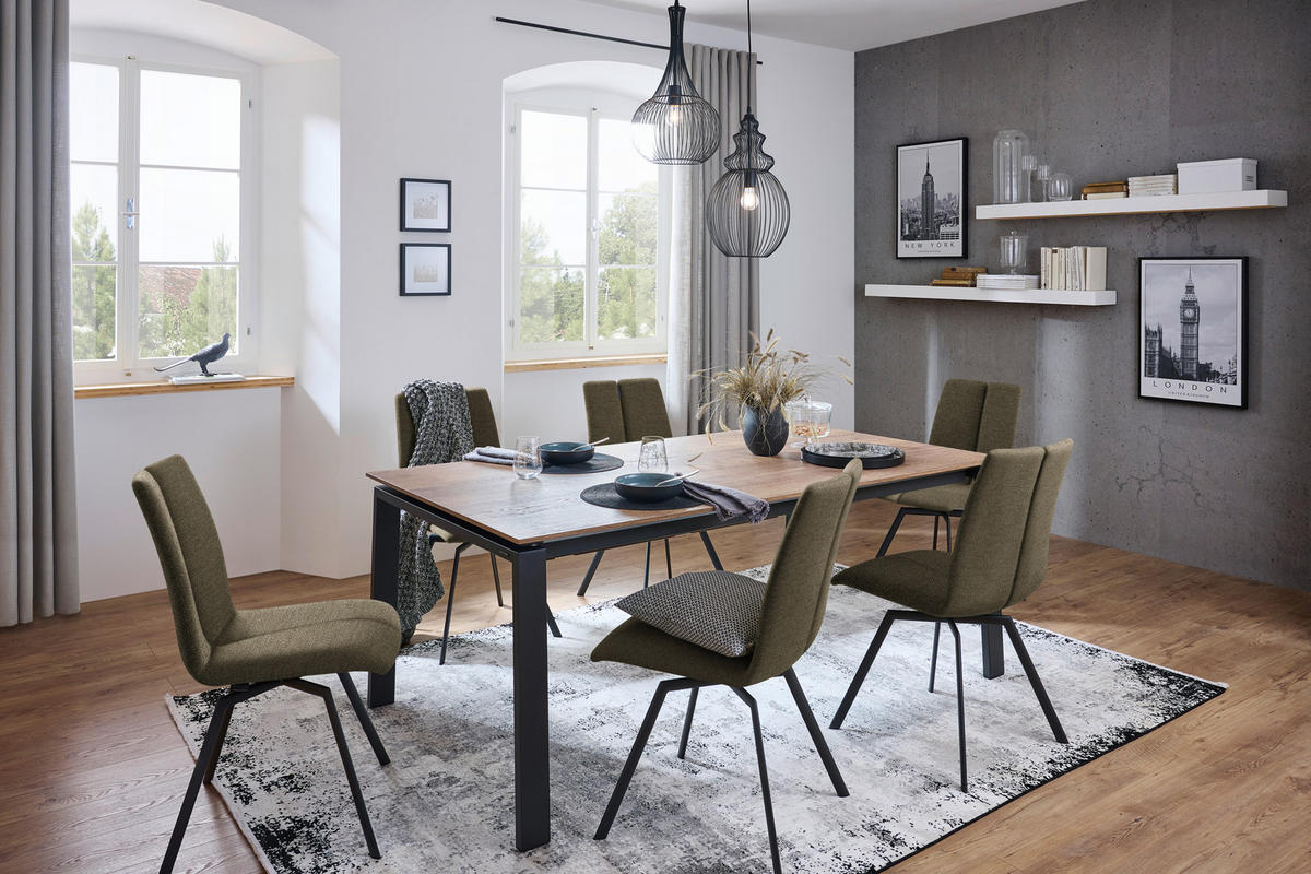 STUHL  Lederauswahl, Stoffauswahl, Typenauswahl Struktur  - Fango/Anthrazit, Design, Textil/Metall (50/92/64cm) - Venjakob