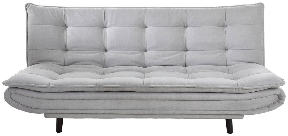 ZOFA S POSTELJNO FUNKCIJO,  srebrne barve tekstil  - srebrne barve/črna, Design, tekstil/les (194/100/90cm) - Ti'me