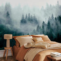 FOTOTAPET 400/280 cm  - skogsgrön/grå, Lifestyle, textil (400/280cm) - artgeist