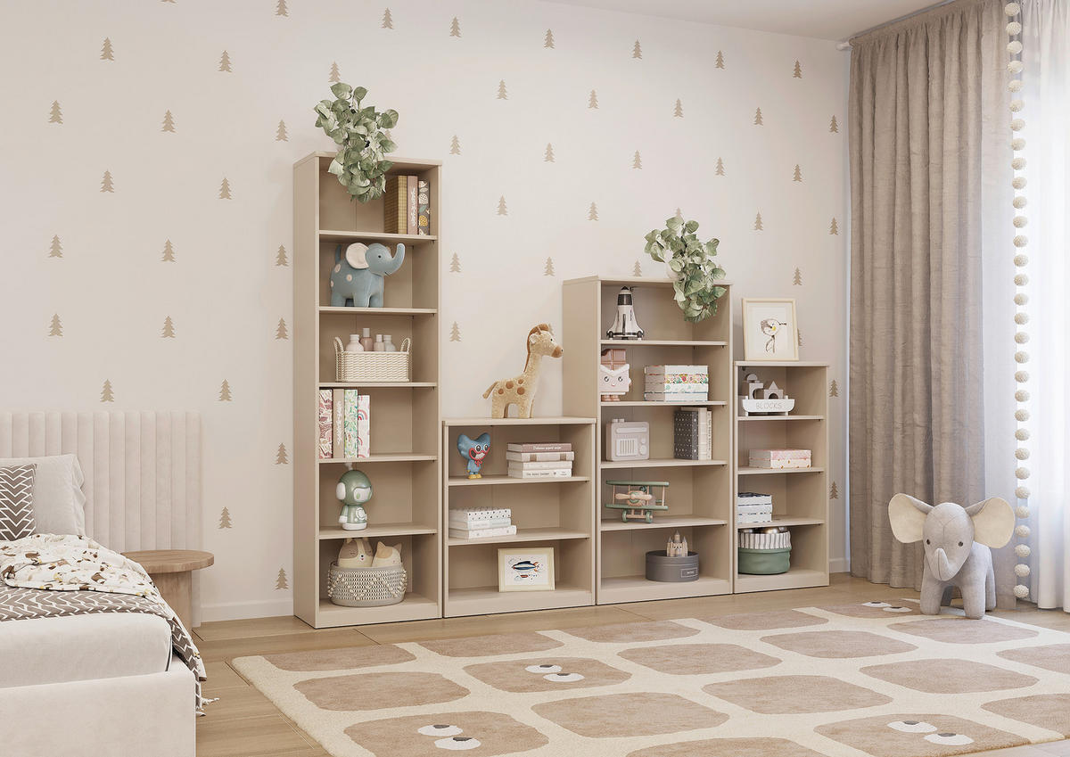 POLC 55/84/36 cm kasmírszínű  - kasmírszínű/fekete, Basics, faalapú anyag (55/84/36cm) - Xora
