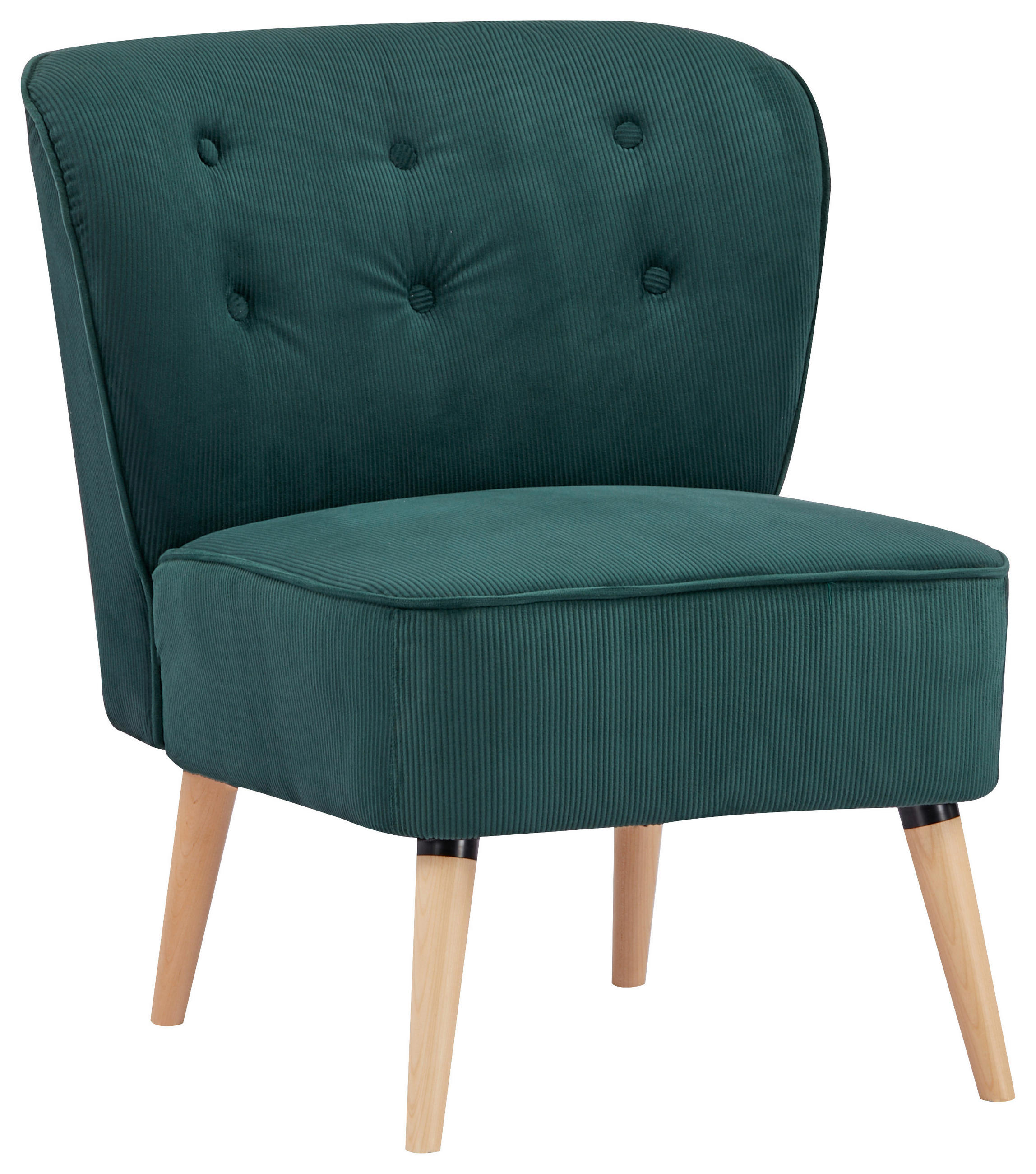 SESSEL Cord Grün    - Naturfarben/Grün, Design, Holz/Textil (75/82/80cm) - Livetastic