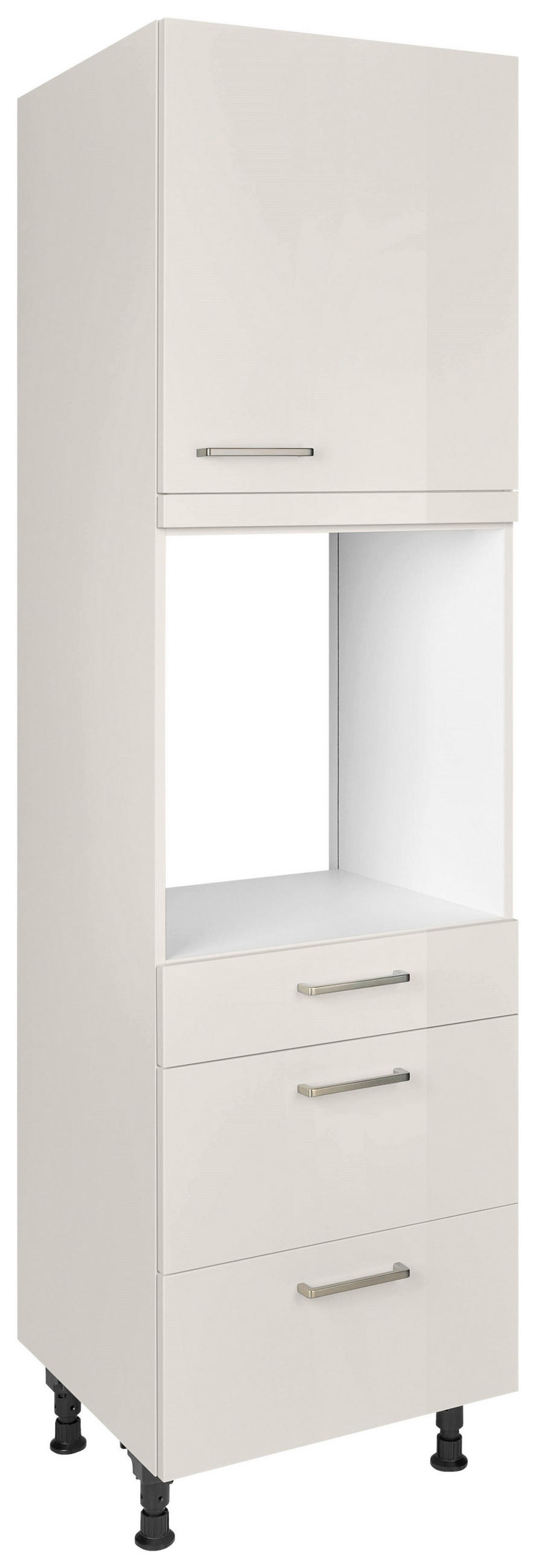 GERÄTEUMBAUSCHRANK 60/216,6/58 cm  in Hellgrau  - Edelstahlfarben/Hellgrau, MODERN, Holzwerkstoff/Metall (60/216,6/58cm) - Nobilia