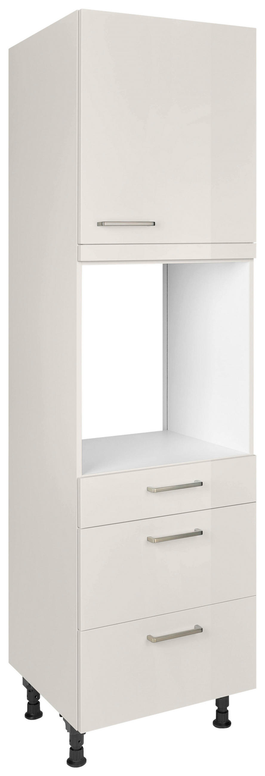 GERÄTEUMBAUSCHRANK 60/216,6/58 cm  Hellgrau  - Edelstahlfarben/Hellgrau, Modern, Holzwerkstoff/Metall (60/216,6/58cm) - Nobilia