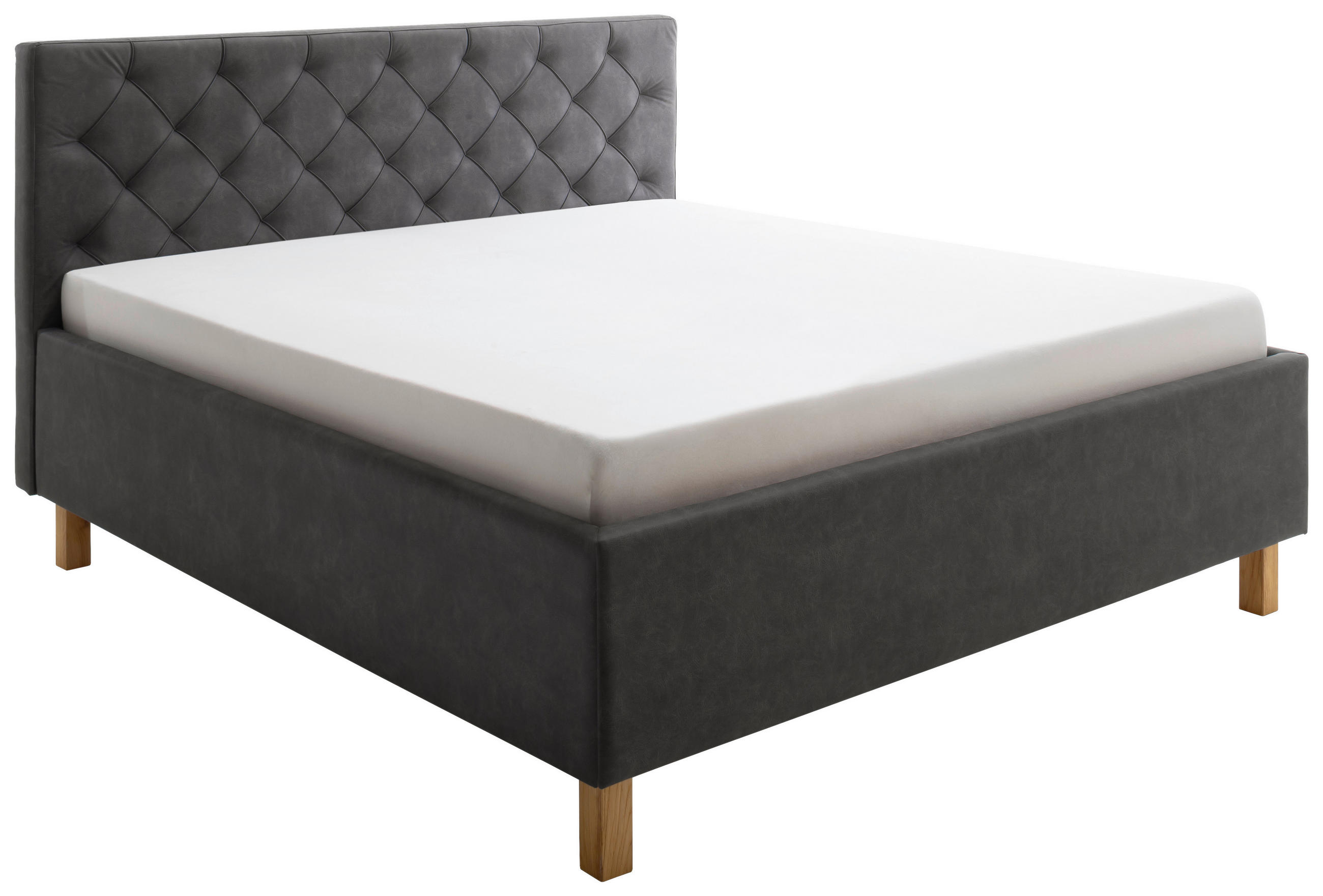 POLSTERBETT 160/200 cm  Anthrazit  - Anthrazit, Modern, Holz/Holzwerkstoff (160/200cm) - Xora