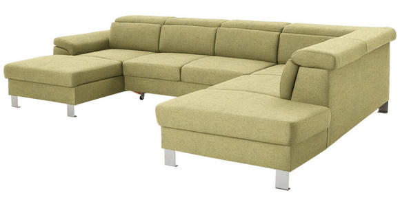 WOHNLANDSCHAFT  in Webstoff Grün  - Silberfarben/Grün, Design, Textil/Metall (168/320/226cm) - Xora