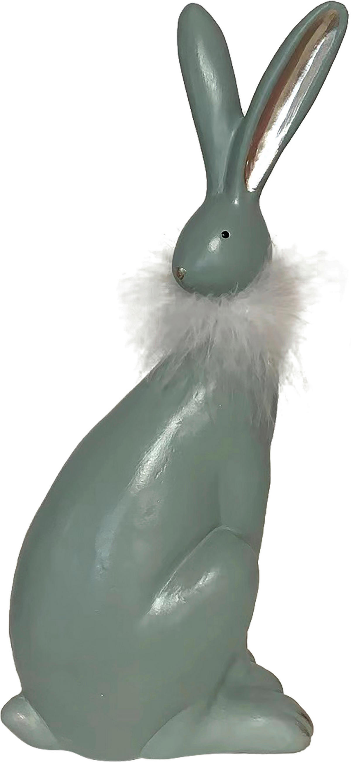 DEKOHASE   - Silberfarben/Weiß, LIFESTYLE, Keramik (13,5/31/9,5cm)