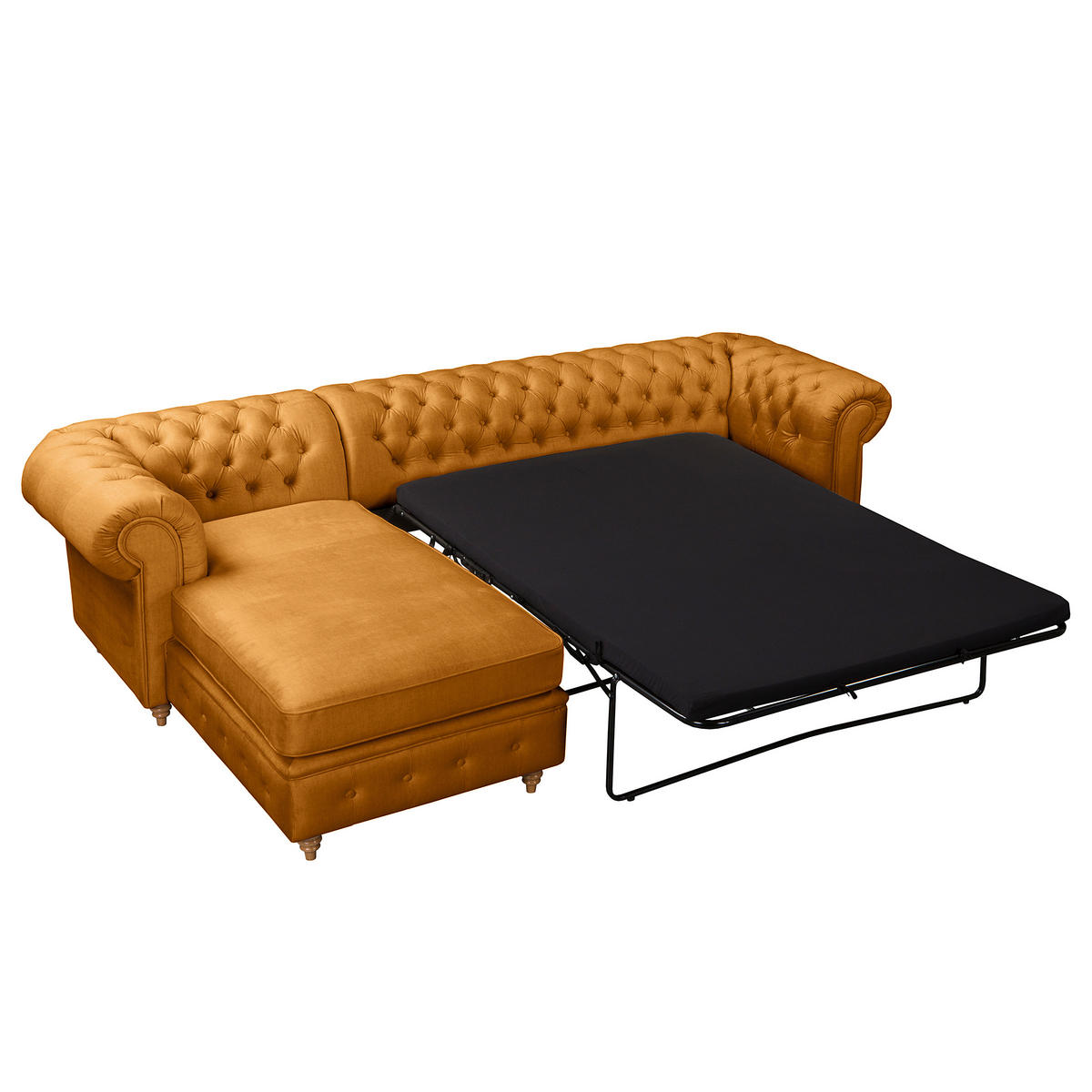 ECKSOFA Mikrofaser Bernsteinfarben  - Bernsteinfarben/Braun, Design, Holz/Textil (182/284cm) - P & B