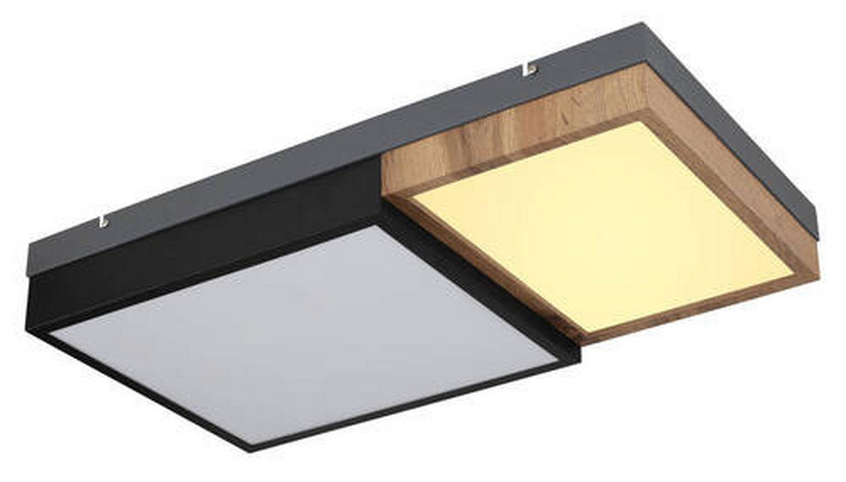 LED-DECKENLEUCHTE 30 W    65/35/9 cm  - Weiss/Opal, Natur, Holzwerkstoff/Kunststoff (65/35/9cm) - Globo
