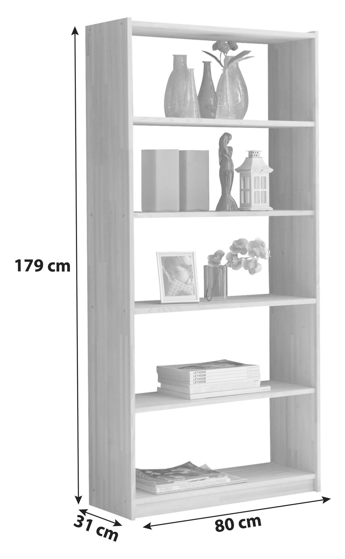 REGAL Kiefer vollmassiv Naturfarben  - Naturfarben, MODERN, Holz (80/179/31cm) - MID.YOU