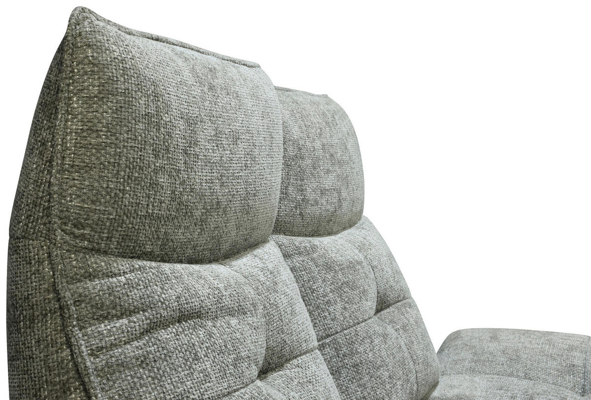 Sofa inkl. Funktionen Chenille Grau  - Schwarz/Grau, Design, Textil/Metall (200/100/100-120cm) - Celina Home