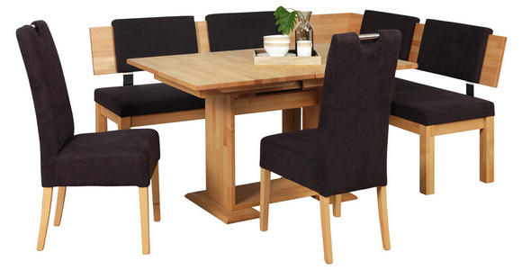 ECKBANK 200/160 cm in Buchefarben, Dunkelbraun - Dunkelbraun/Buchefarben, Natur, Holz/Textil (200/160cm) - Cantus