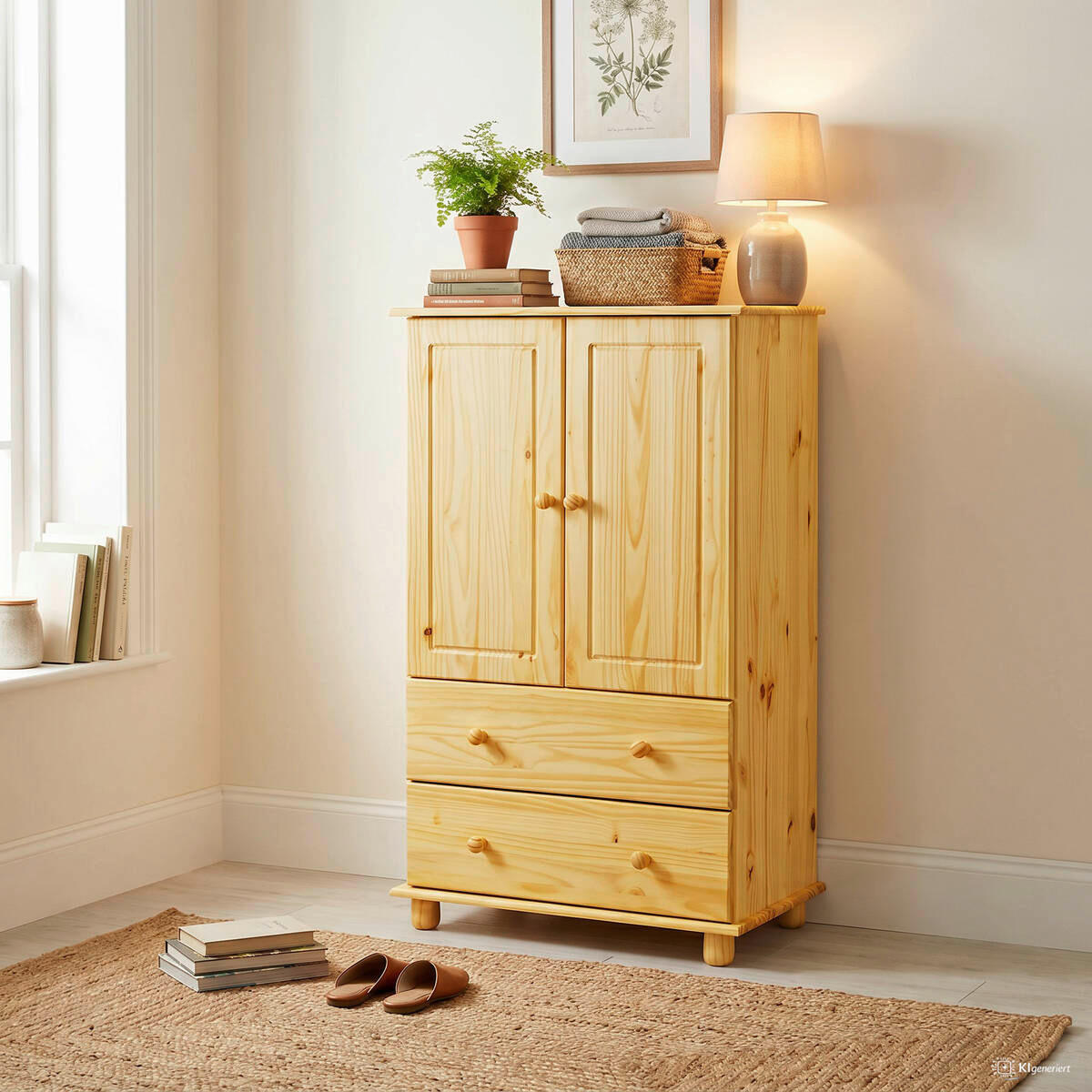 KOMMODE , 80/136/43 cm, 2 Schublade(n)  - Naturfarben, Basics, Holz (80/136/43cm) - Livetastic