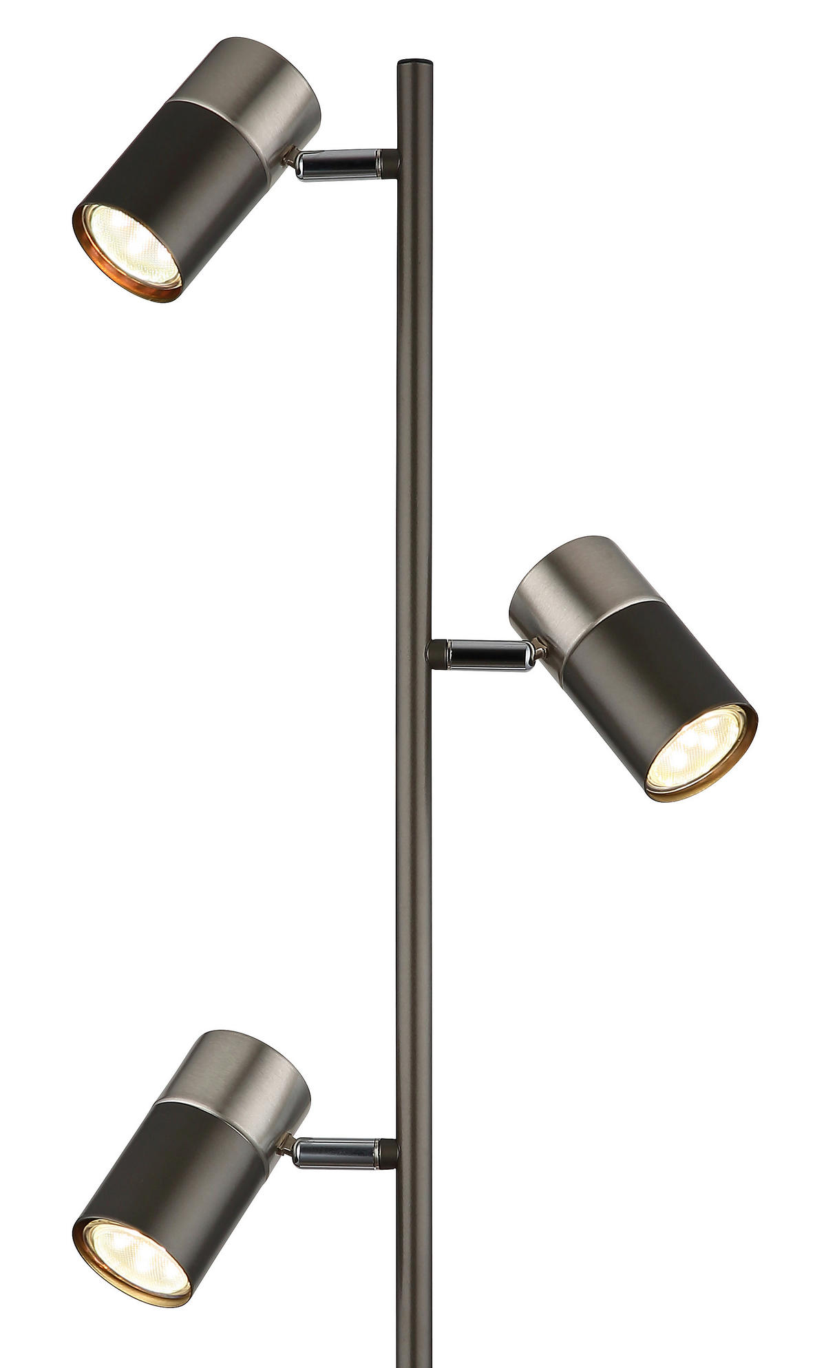 STEHLEUCHTE Solin 23/154 cm  - Schwarzchrom/Schwarz, Design, Kunststoff/Metall (23/154cm) - Globo