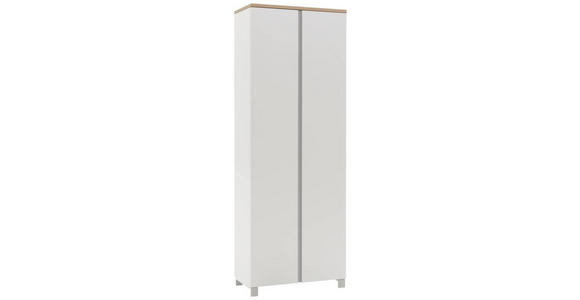 GARDEROBENSCHRANK 70/193/37 cm - Eichefarben/Silberfarben, Design, Holz/Holzwerkstoff (70/193/37cm) - Dieter Knoll