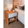 POLSTERBETT Matratze, Lattenrost, Bettkasten Silberfarben, Buchefarben 180/200 cm  - Buchefarben/Silberfarben, Design, Holz/Textil (180/200cm) - Valnatura