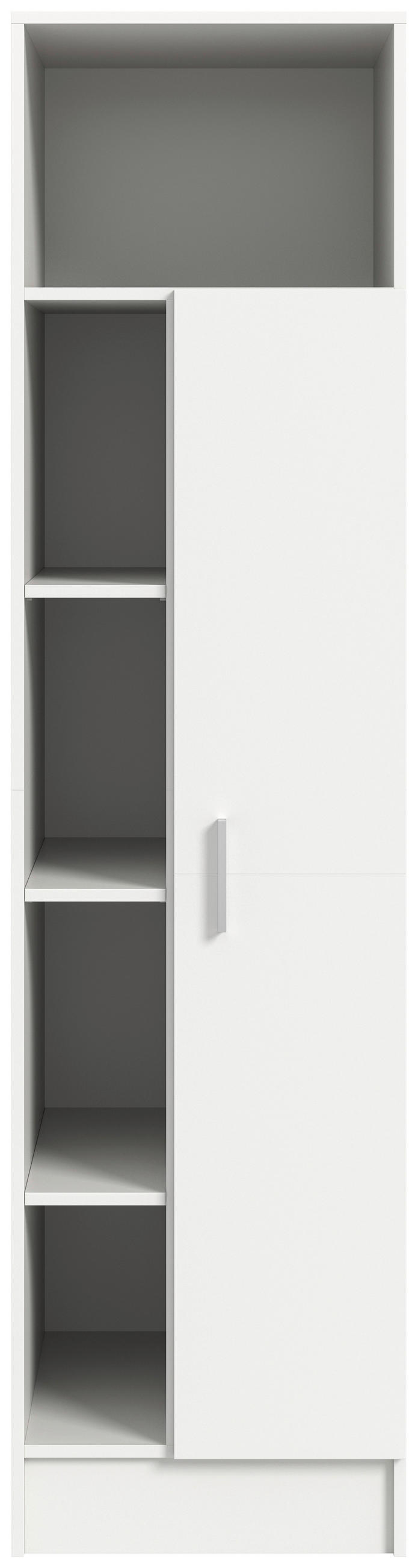 HOCHSCHRANK 50/195/62 cm  - Silberfarben/Weiß, Basics, Holzwerkstoff/Kunststoff (50/195/62cm) - MID.YOU