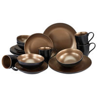 KOMPLETT SERVIS Glamour Gold 16 delar  - svart/guldfärgad, Trend, keramik (33/35/34cm) - Creatable