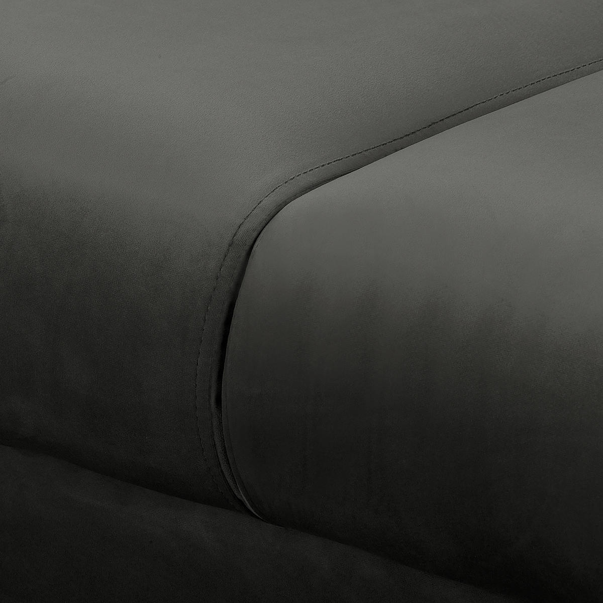 ECKSOFA Mikrofaser Dunkelgrau  - Wengefarben/Dunkelgrau, Design, Holz/Textil (150/230cm) - Livetastic