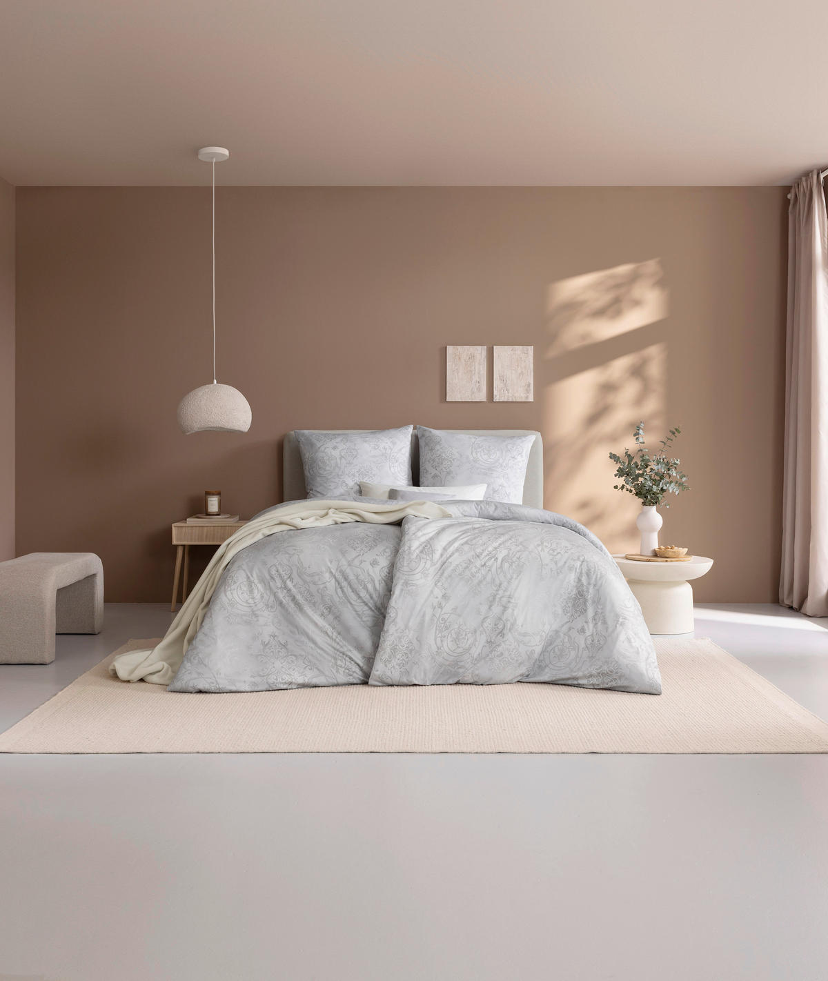 BETTWÄSCHESET 2-teilig Gregorio Interlock-Jersey 160/210 cm  - Silberfarben, Basics, Textil (160/210cm) - Estella