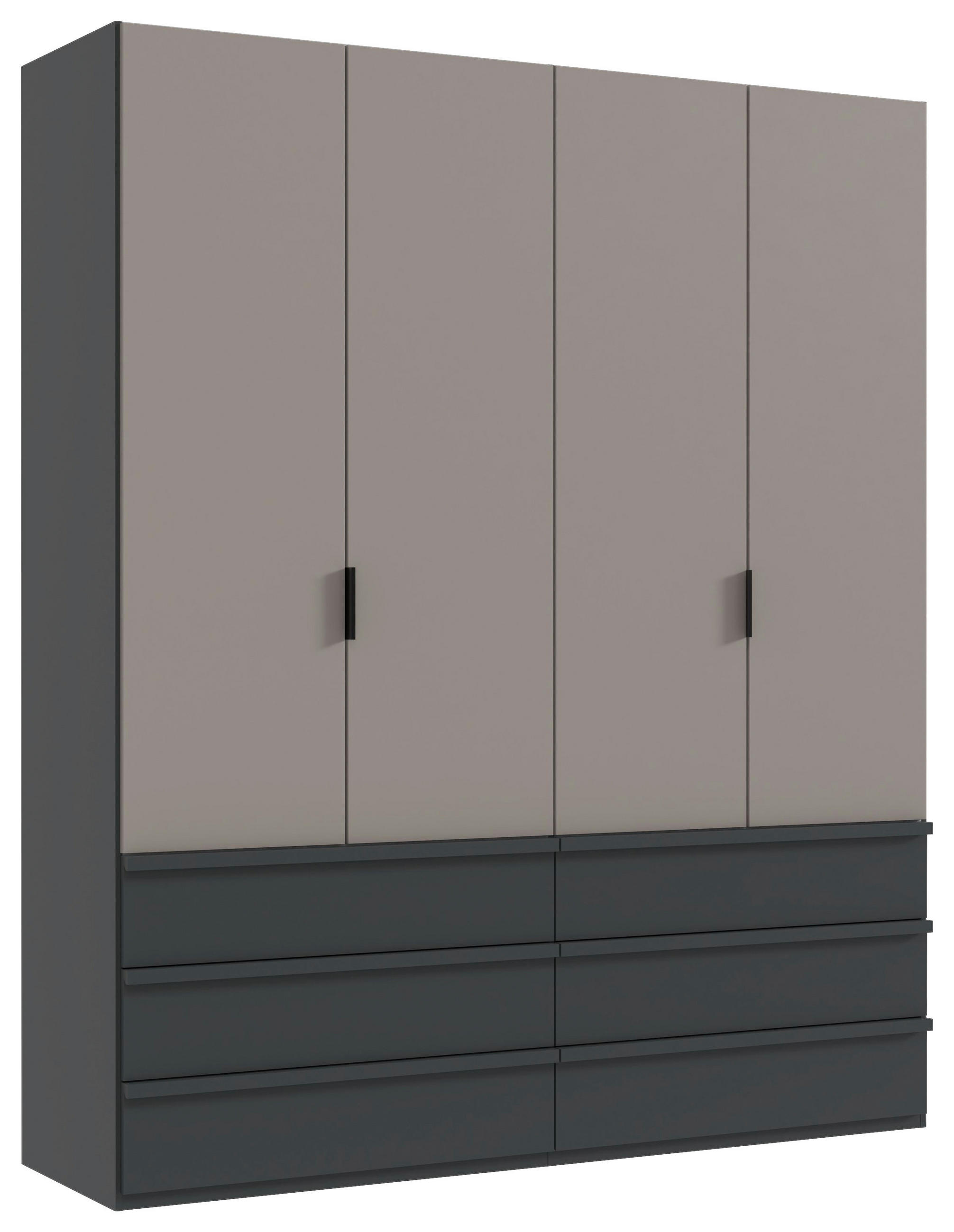 DULAP CU UȘI ROTATIVE grafit, bej, sahara, grej  - grej/sahara, Modern, metal/material pe bază de lemn (200/236/58cm) - Novel