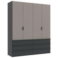 ORMAR S PREKLOPNIM VRATIMA boje grafita, Sahara   - boje grafita/crna, Design, drvni materijal (200/236/58cm) - Hom`in