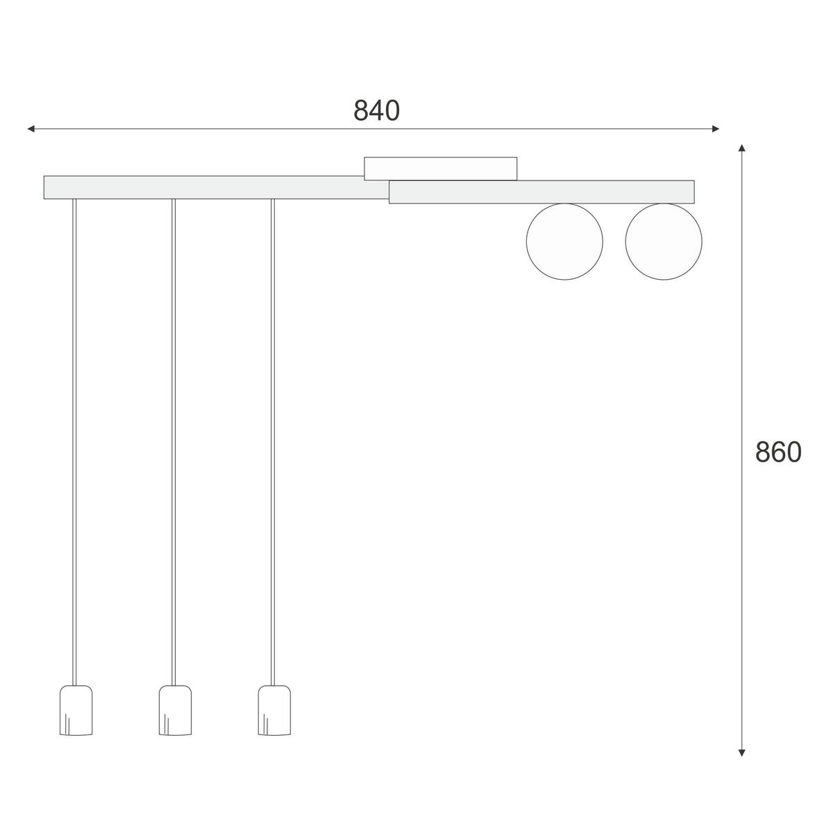 HÄNGELEUCHTE Cortina 84/84 cm  - Honigeiche/Weiß, Design, Holz/Metall (84/84cm)