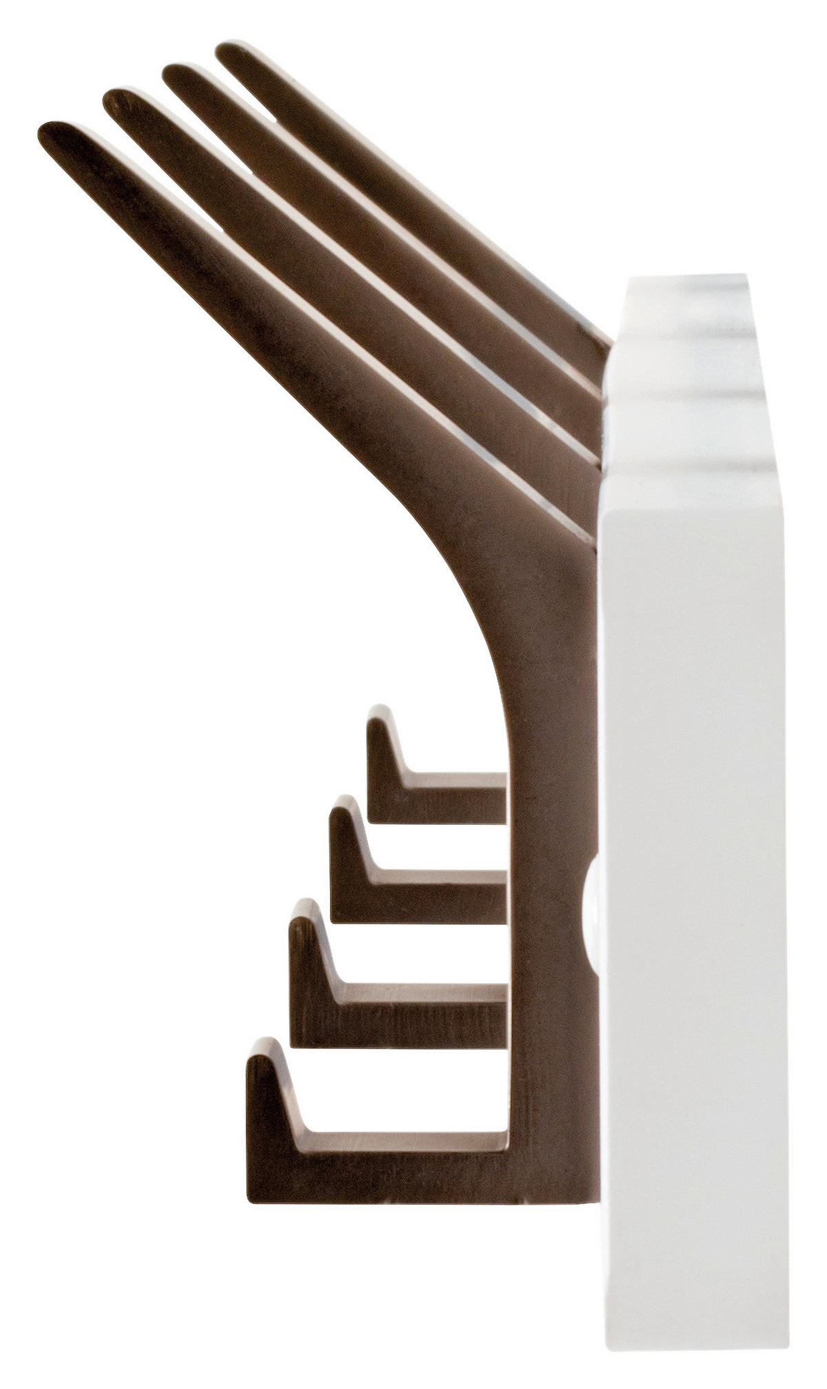 HAKENLEISTE  in Weiß, Edelstahlfarben  - Edelstahlfarben/Weiß, MODERN, Holzwerkstoff/Metall (45/10/6cm)