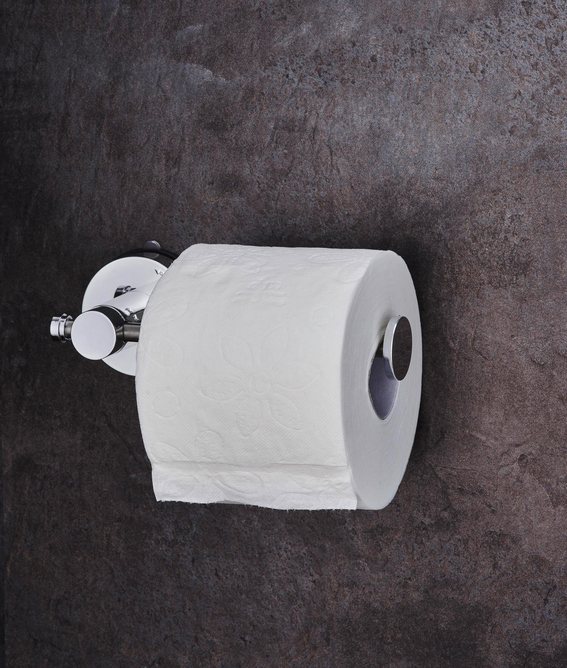 TOILETTENPAPIERHALTER  in Metall, Kunststoff  - Chromfarben, Basics, Kunststoff/Metall (17,8/6,5/7,4cm) - Sadena