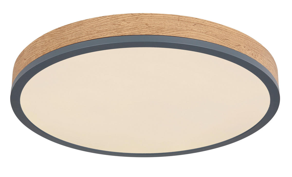 LED-DECKENLEUCHTE 45/8,5 cm   - Opal/Graphitfarben, Basics, Holzwerkstoff/Kunststoff (45/8,5cm) - Globo