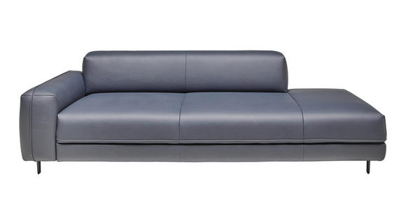 2,5-SITZER  in Echtleder Dunkelblau   - Anthrazit/Dunkelblau, Design, Leder/Metall (226/70/109cm) - Johann Jakob