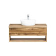 WASCHTISCHKOMBI 101 cm  - Eiche Wotan/Weiß, Natur, Keramik/Holzwerkstoff (101cm) - Xora