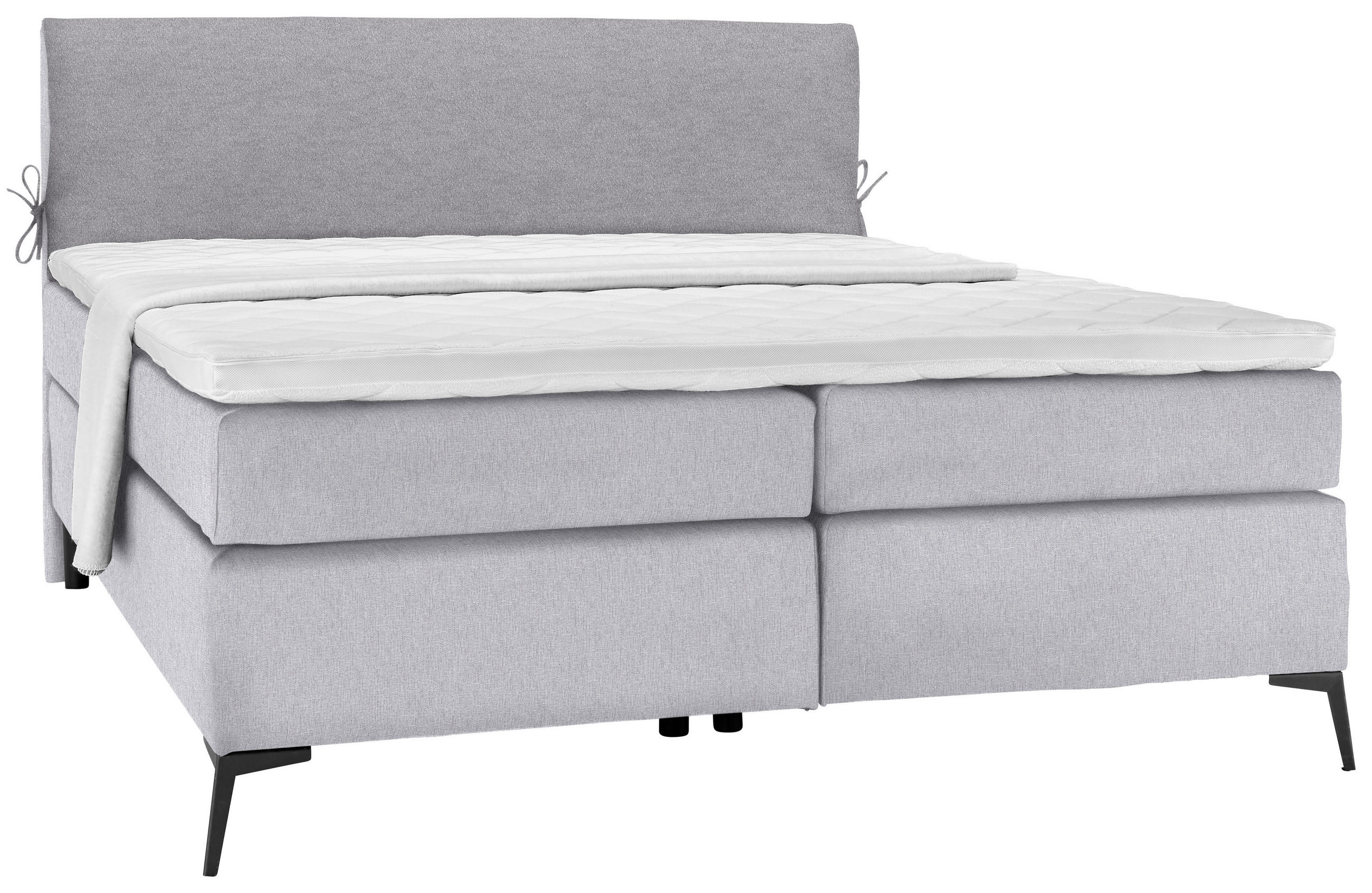 Boxspringbett 200/200 cm in Hellgrau