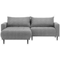 ECKSOFA in Flachgewebe Grau  - Schwarz/Grau, Design, Holz/Textil (215/160cm) - Stylife