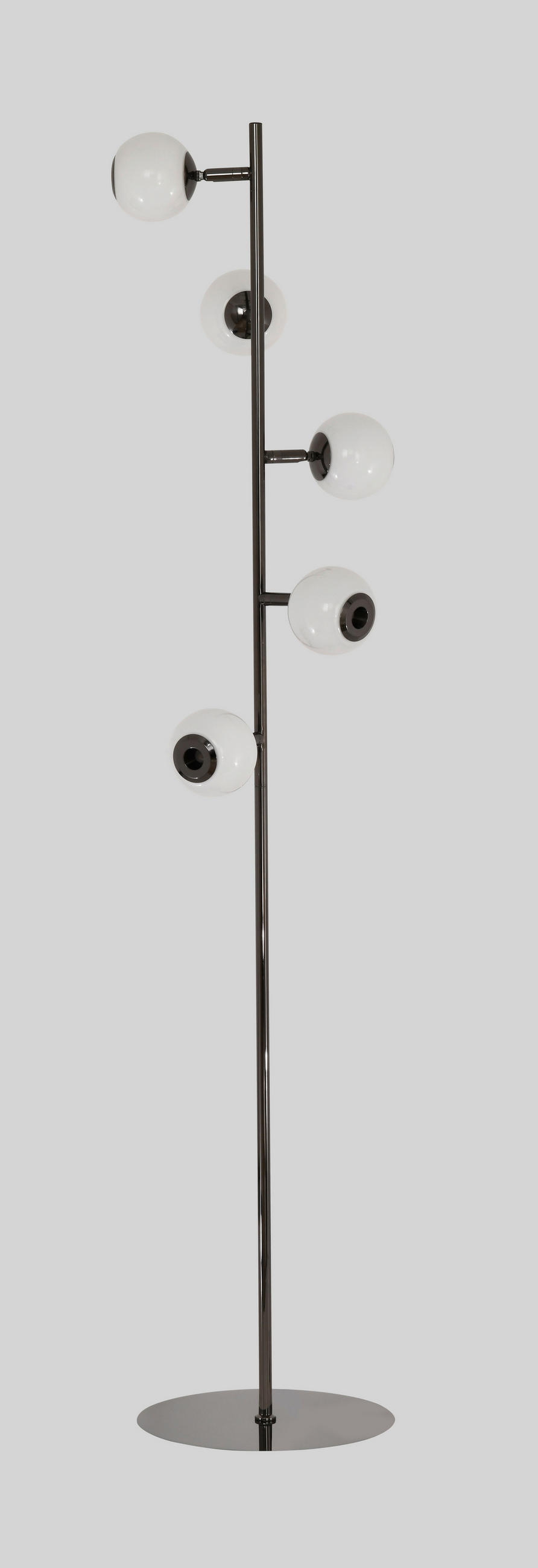 LED-STEHLEUCHTE Luberon 32,5/151/32,5 cm  - Schwarzchrom, Design, Glas/Kunststoff (32,5/151/32,5cm)