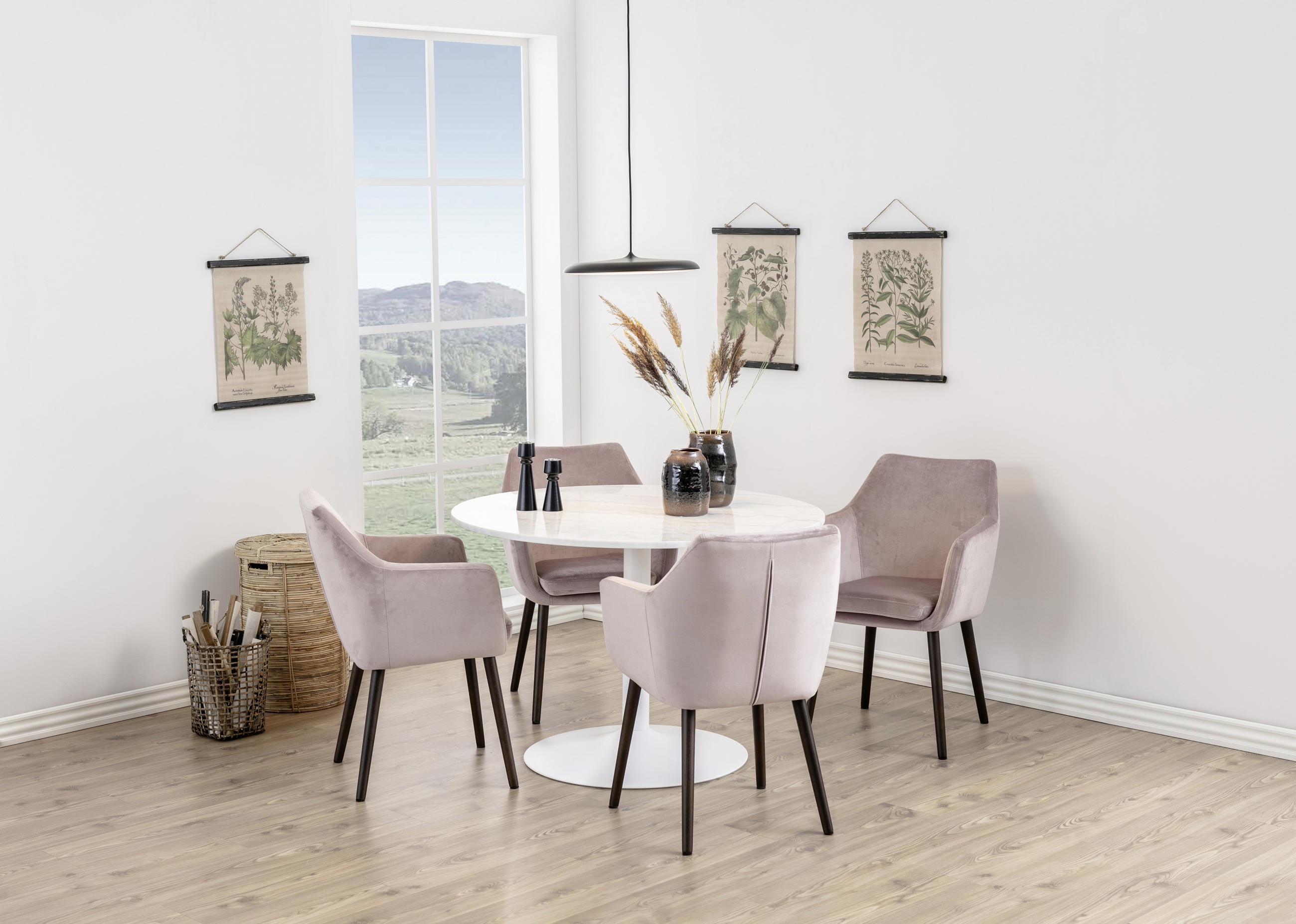 Thumbnail - Livetastic Esstisch, Weiß, Metall, Stein, rund, Säule, rund, Bodenplatte, 75 cm, Esszimmer, Tische, Esstische, Esstische...