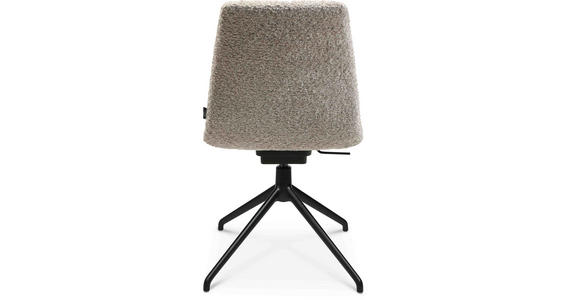 STUHL  in Aluminium Bouclé Metall, Textil  - Greige/Schwarz, Design, Textil/Metall (46/81,5-84,5/55cm) - Johann Jakob