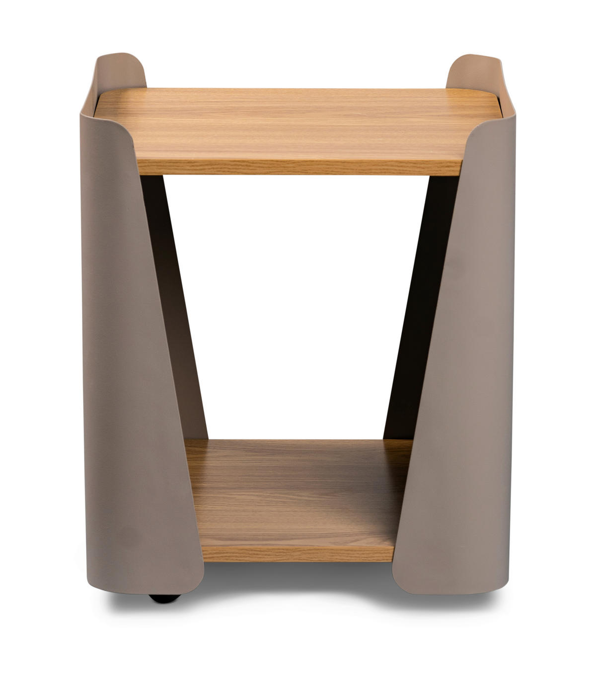 ODKLÁDACÍ STOLEK, šedá, barvy dubu - šedá/barvy dubu, Design, kov/kompozitní dřevo (40/40/48cm) - Xora