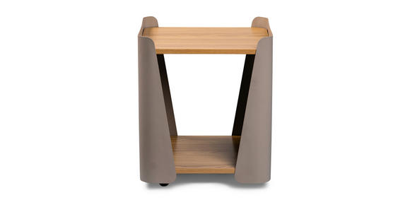 BEISTELLTISCH 40/40/48 cm Grau, Eichefarben quadratisch - Eichefarben/Grau, Design, Holzwerkstoff/Metall (40/40/48cm) - Xora
