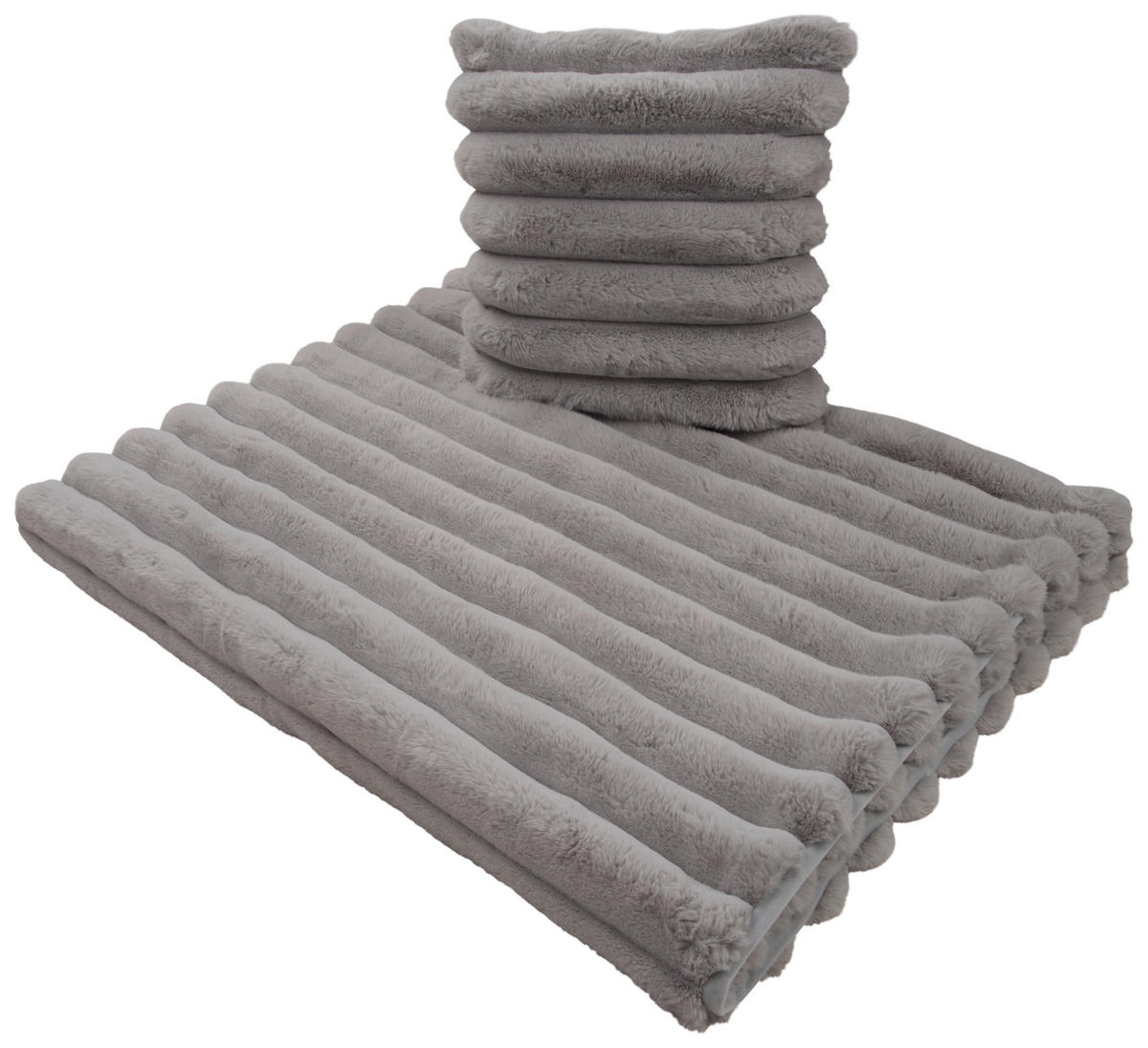 ĆEBE OD VEŠTAČKOG KRZNA 150/200 cm srebrna  - srebrna, tekstil (150/200cm) - Novel