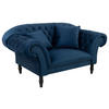 XXL-SESSEL in Velours Dunkelblau  - Schwarz/Dunkelblau, Design, Holz/Textil (180/94/103cm) - MID.YOU