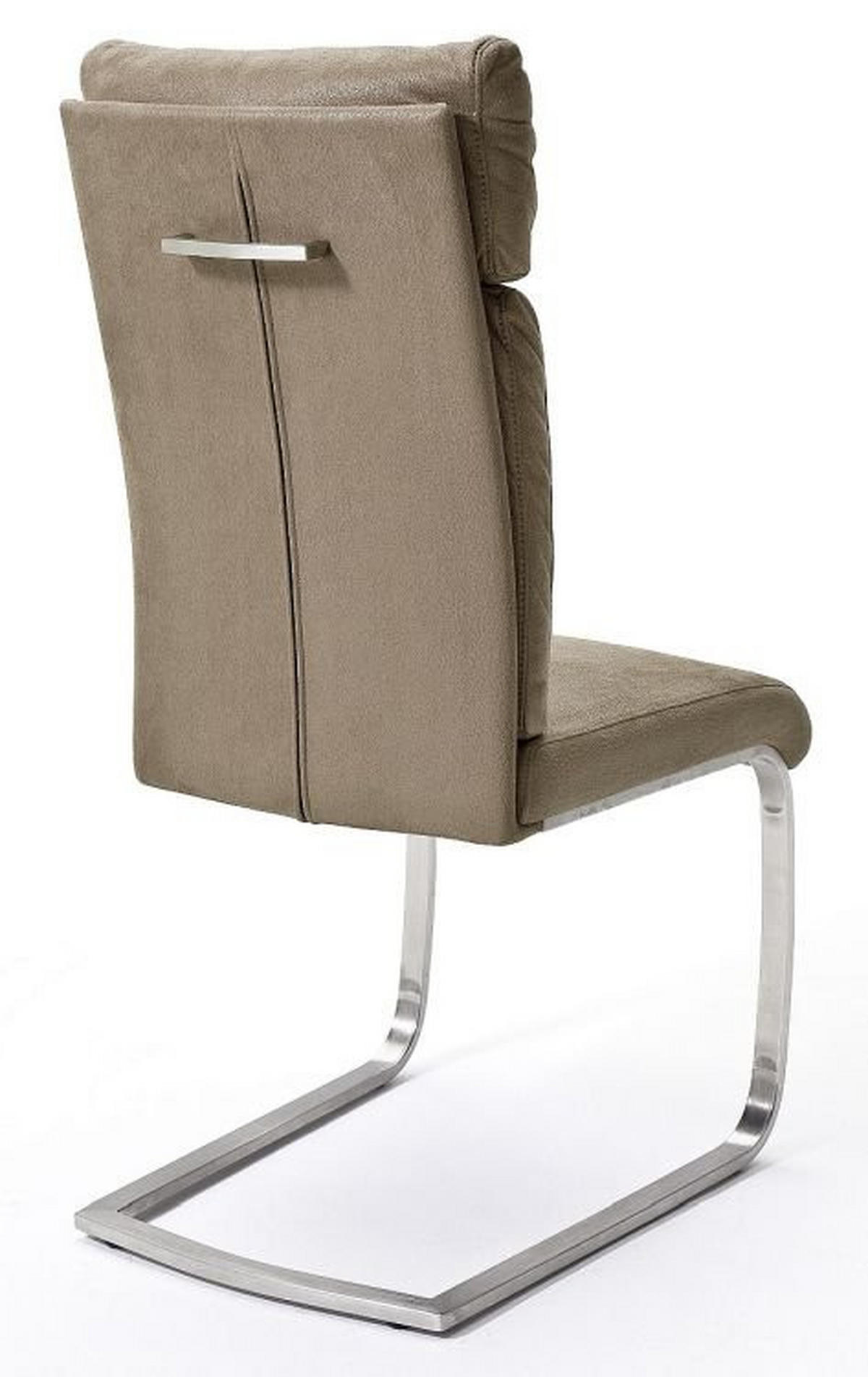 SCHWINGSTUHL  in Edelstahl Mikrofaser  - Sandfarben/Edelstahlfarben, Design, Textil/Metall (46/106/62cm) - Livetastic