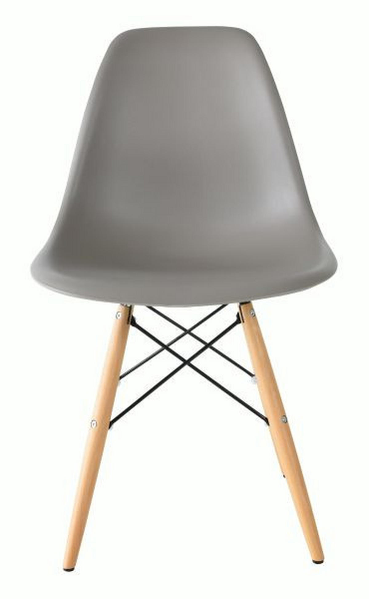 STOLICA  siva  drvo, metal, plastika      - siva/boje bukve, Design, drvo/metal (54/81/47cm) - Novel