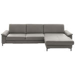ECKSOFA  in Echtleder Hellgrau  334/176 cm  - Hellgrau/Schwarz, Design, Leder/Metall (334/176cm) - Dieter Knoll