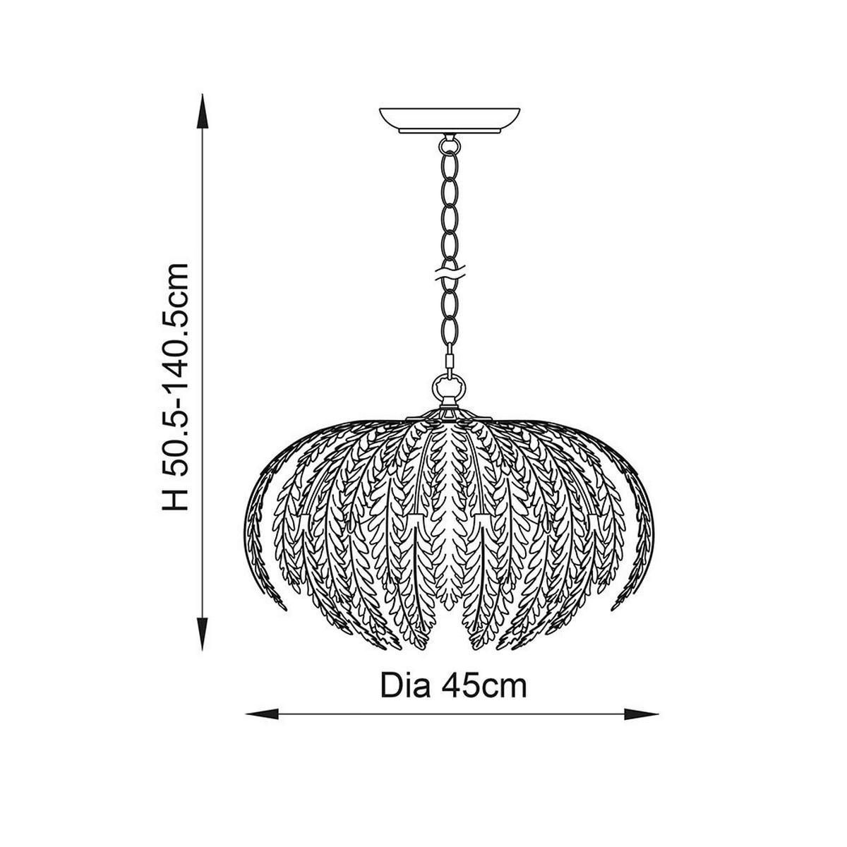 DECKENLEUCHTE  45/140.5 cm    - Silberfarben, Design, Metall (45/140.5cm) - ENDON